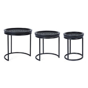Set de 3 tables basses design Kirtan noires