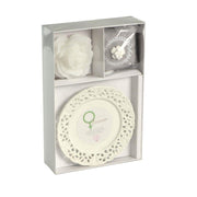 Bougie Venus sweet tiq avec soucoupe rose cm26x17h4,5 - 8 heures