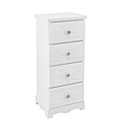 Commode de chambre en MDF avec quatre tiroirs Bianca BLANC 31,5x26x h80 cm