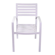 Fauteuil Boston en aluminium blanc avec coussin gris