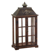 Lanterne rectangulaire en bois marron foncé 1-3 cm40x24h85