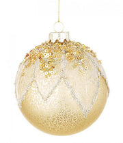 Suspension Sphère Vt Feuillage Or D80