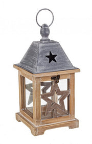 Lanterne en bois naturel Alinka, 8x
