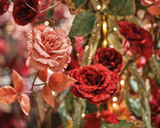 Rose déco à paillettes rouges 10x22x60 cm