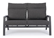 Sofa 2-SEATER avec coussins inclinables avec coussins anthracites kledi