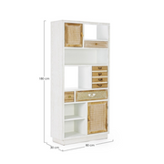 Bibliothèque Eloise 3 portes 3 tiroirs en bois 180h cm