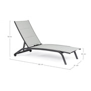 Chaise longue en aluminium anthracite Cleopas avec roues