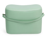 Pouf rectangulaire en simili cuir avec poignée GIONA Vert Clair 51x34x h35 vm