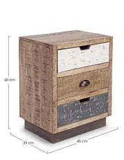 Table de chevet vintage 3 tiroirs