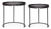 Set de 2 tables basses en acier noir Zeina