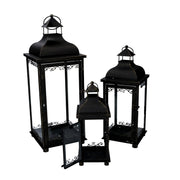 Lanterne en métal noir et doré 1-3 cm20x20h53,2