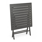 Table d'extérieur pliante en aluminium anthracite ELIN 70x70x h71 cm
