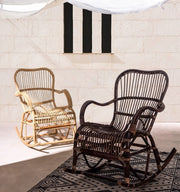 Fauteuil à bascule CASIMIRA en rotin naturel 66x82x h88 cm