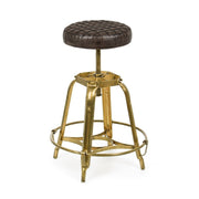Tabouret en cuir vintage Mendez 71h cm