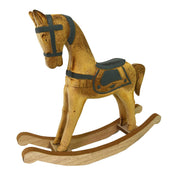 Cheval à bascule en bois marron sarcelle cm38x8h33,5