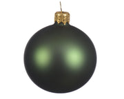 Boule de Noël en verre mat, couleur vert sapin, ø 7cm