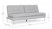 Canapé convertible 3 places Leon gris clair en tissu L190 cm