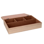 Boîte à thé rectangulaire en bois marron cm20x6x29