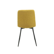 Chaise rembourrée jaune avec coutures en losange L 43 x P 45 x H 91 cm