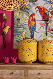 Lanterne Eleonore en fer jaune