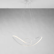 Lampe à suspension en métal et aluminium blanc avec LED intégrée 68x24x h 150 cm