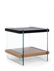 Table basse bois noir 2P Line 50X50