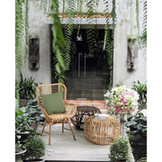 Table basse d'extérieur en rotin marron DORADAL pouf diamètre 65x h44 cm