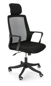 Chaise de bureau Laurent avec accoudoirs noir
