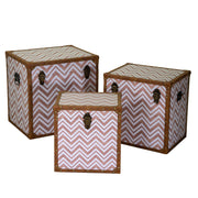 Malle carrée en cuir écologique marron 1-3 cm50x50h40