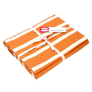 Nappe rectangulaire orange à rayures pop cm140x180