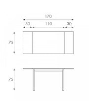 Table extensible 110-170 x 75 cm - Baud