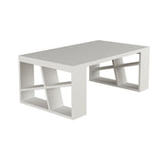 Table basse rectangulaire Honey, blanc, L 105 x P 60 x H 40 cm