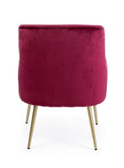 Fauteuil moderne en velours bordeaux Clelia