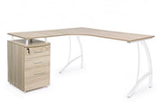 Bureau d'angle avec commode en bois Kavita