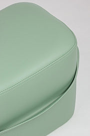 Pouf rectangulaire en simili cuir avec poignée GIONA Vert Clair 51x34x h35 vm