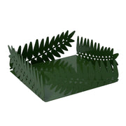 Porte-serviettes rectangulaire en métal feuille de laurier vert foncé cm16,5x16,5h6,5