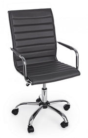 Fauteuil de bureau avec accoudoirs Perth gris foncé en éco-cuir