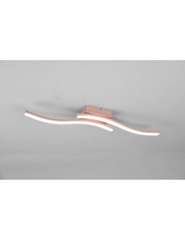 Plafonnier Design Double Rod Led 4000k Route Rose Gold Trio Lighting