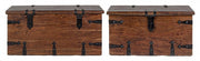 Lot de 2 coffres marron en bois style fusion