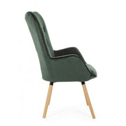 Fauteuil velours velours Juliet vert forêt