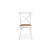 Chaise en bois blanc rétro