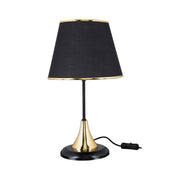 Lampe à poser Aden en métal et abat-jour en tissu noir ASZ1632