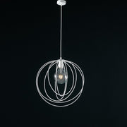 Lustre suspension moderne en fer blanc une lumière 42x h45 cm
