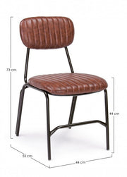 Chaise Debbie vintage orange foncé en éco-cuir
