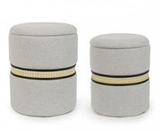 Set2 Pouf Container Karina Gris Ch