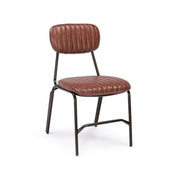 Chaise Debbie vintage orange foncé en éco-cuir