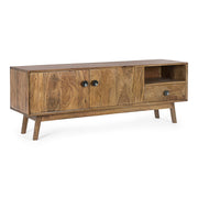 Meuble TV 2 portes-1 tiroir en bois de style vintage