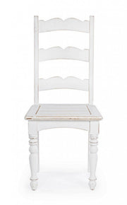 Chaise en bois de style rustique blanc minable