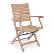 Chaise en bois de style naturel avec accoudoirs