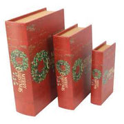 Boîte à livres en similicuir 1-3 guirlande rouge cm32x24h8